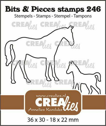 Crealies leimasinsetti Mare and Foal Silhouettes Outline