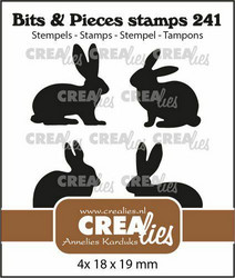 Crealies leimasin Rabbits Silhouettes Solid