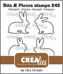 Crealies leimasin Rabbits Silhouettes Outline
