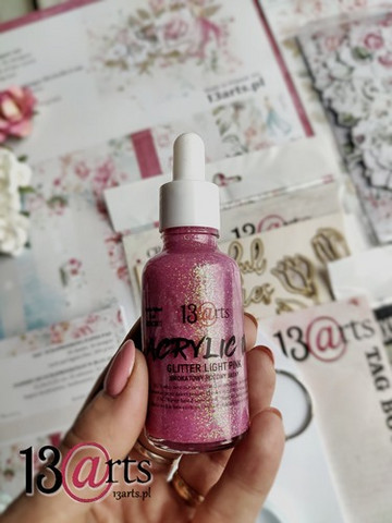 13@rts Acrylic Ink -muste, sävy Glitter Light Pink