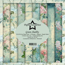 Paper Favourites Green Shabby -paperipakkaus, 12