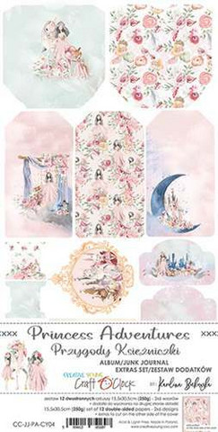 Craft O'clock paperipakkaus Creative Young, Princess Adventures, Junk Journal Extras