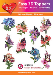 Valmiiksi leikattuja 3D kuvia, Flowers & Butterflies