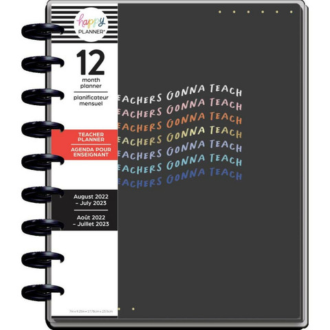 Happy Planner 12-Month Dated Classic Planner -kalenteri, Teachers Rule -  Käsitellen