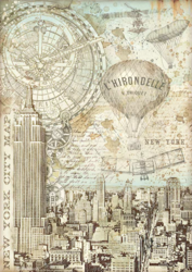 Stamperia riisipaperi Sir Vagabond Aviator, New York City Map