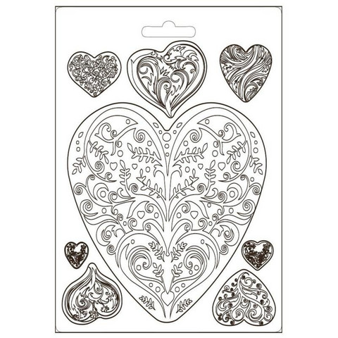 Stamperia Soft Mould -muotti You and Me, Hearts, A5
