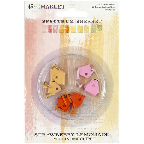 49 and Market Spectrum Sherbet Mini Metal Index Clips & Brads -klipsit ja haaraniitit