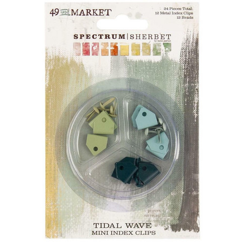 49 and Market Spectrum Sherbet Mini Metal Index Clips & Brads -klipsit ja haaraniitit