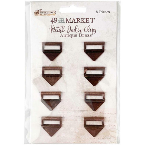 49 and Market Curators Essential Metal Index Clips -klipsit, Antique Brass