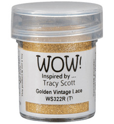 Wow! Embossing Glitters -kohojauhe, sävy Golden Vintage Lace by Tracy Scott (T)