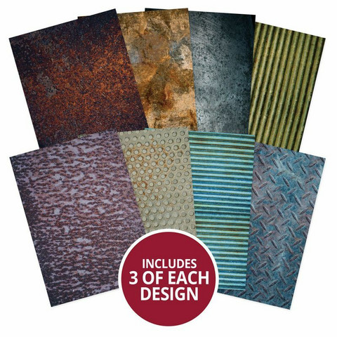 Hunkydory kartonkipakkaus Marvellous Metals, A4, 24 arkkia, 350 gsm