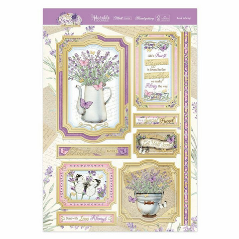 Hunkydory Forever Florals Lavender Luxury Topper -pakkaus, Love Always