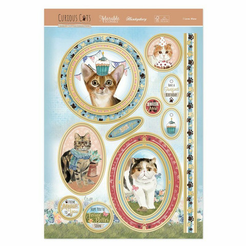 Hunkydory Curious Cats Luxury Topper -pakkaus, I Love Mew