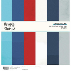 Simple Stories Simple Vintage Vintage Seas, Basics -paperipakkaus, 12