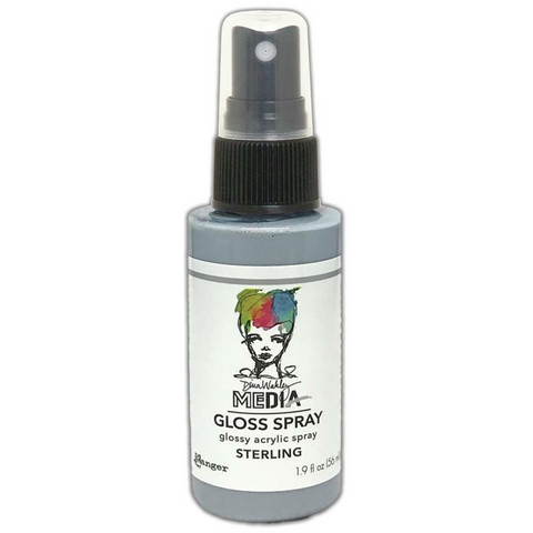 Dina Wakley Media Metallic Gloss Spray -suihke, sävy Sterling, 56 ml