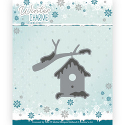 Jeanines Art Winter Charme stanssi Birdhouse with Snow