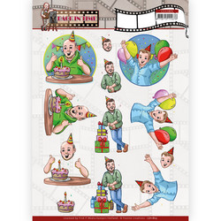 Yvonne Creations Big Guys, Back in Time 3D-kuvat Party, leikattava