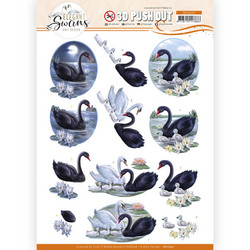 Amy Design Elegant Swans 3D-kuvat Black Swans