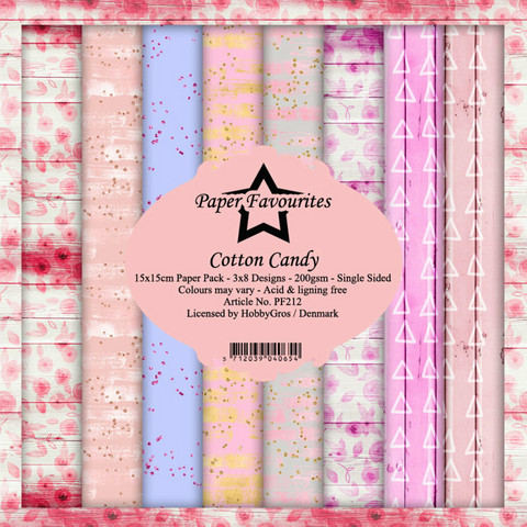 Paper Favourites Cotton Candy -paperipakkaus, 15 x 15 cm