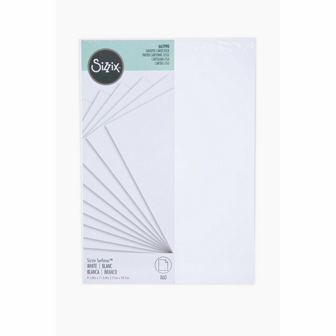 Sizzix Surfacez -paperipakkaus Smooth White, 60 arkkia