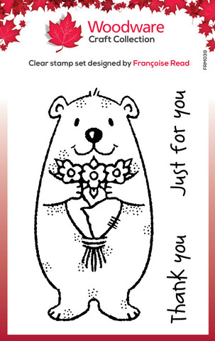 Woodware leimasin Flower Bear