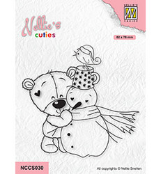 Nellie's Choice leimasin Snowman with Bear