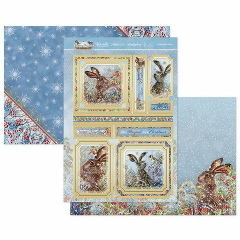 Hunkydory Meadow Hares at Wintertime Luxury Topper -pakkaus, Feathered Friends