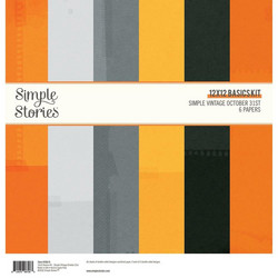 Simple Stories Simple Vintage October 31st, Basics -paperipakkaus, 12