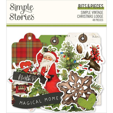 Simple Stories Simple Vintage Christmas Lodge, Bits & Pieces, leikekuvat