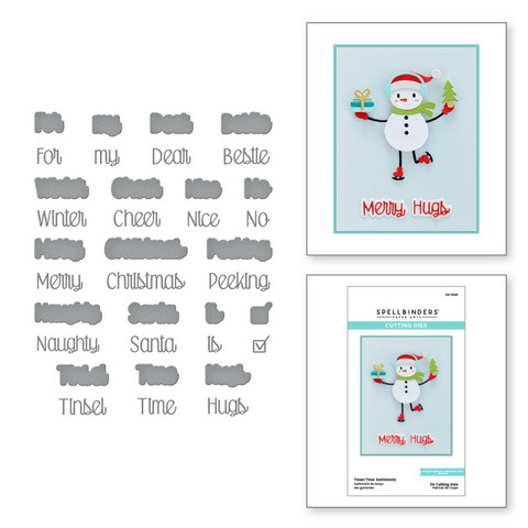 Spellbinders stanssi Tinsel Time Sentiments