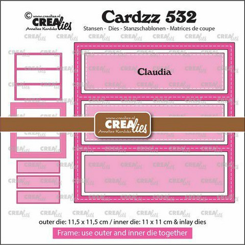 Crealies stanssi Cardzz Frame & Inlay Claudia 3x Rectangle