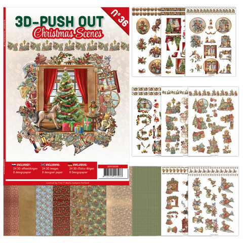 3D-Push Out -kirja Christmas Scenes