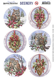 Yvonne Creations korttikuvat Christmas Miracle, Owl Round