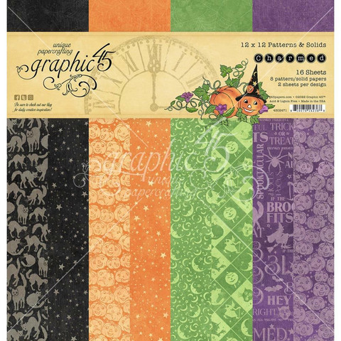 Graphic 45 -paperipakkaus Charmed, Patterns & Solids 12