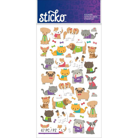 Sticko tarra-arkki Tiny Cats & Dogs