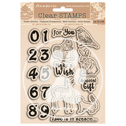 Stamperia leimasinsetti Romantic, Cozy Winter, Numbers and Animals