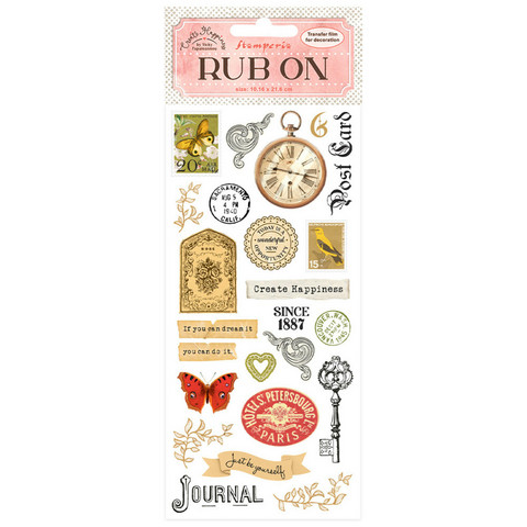 Stamperia Create Happiness, Journal Rub On -siirtokuvat