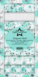 Paper Favourites Turquoise Floral -paperipakkaus, Slim Line