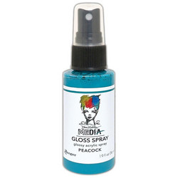 Dina Wakley Media Gloss Spray -suihke, sävy Peacock, 56 ml