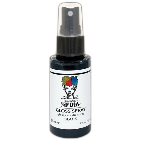 Dina Wakley Media Gloss Spray -suihke, sävy Black, 56 ml