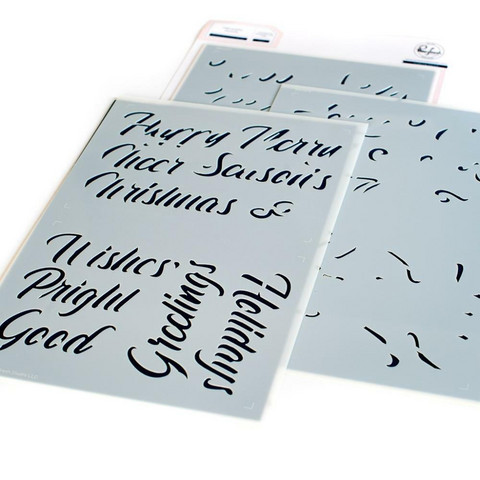 Pinkfresh Studio sapluunasetti Brushed Sentiments Holiday