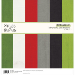 Simple Stories Simple Vintage Christmas Lodge, Basics -paperipakkaus, 12
