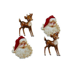 Haaraniitit Santa & Deer. 12 kpl