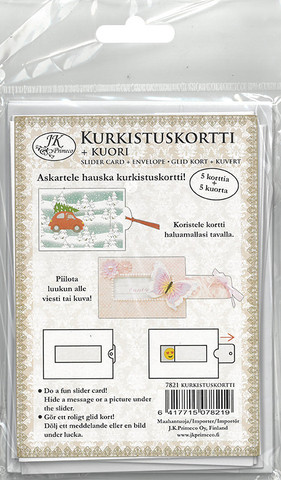 Kurkistuskortti + kuori, 5 kpl