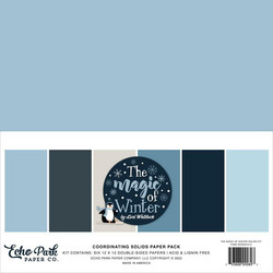 Echo Park The Magic of Winter, Solids -paperipakkaus, 12
