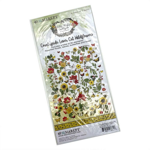 49 and Market Laser Cut Outs -leikekuvat, Vintage Artistry Countryside Wildflowers