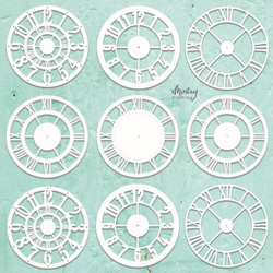 Mintay Chippies -chipboard Clocks -setti