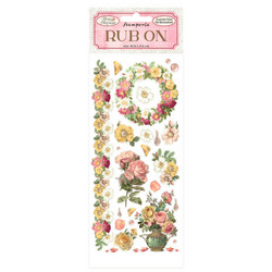 Stamperia Rose Parfum, Flowers and Garland Rub On -siirtokuvat