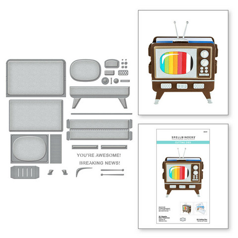 Spellbinders stanssisetti 3D Vignette Retro Television