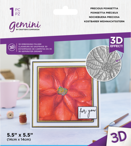 Gemini 3D kohokuviointikansio Precious Poinsettia